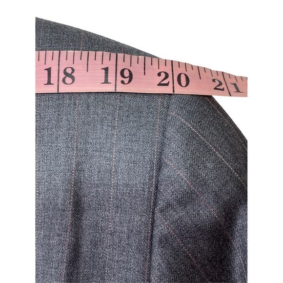 Ralph Lauren Jacket Mens 44R Gray Pinstripe 92% Wool 8% Cashmere Two Button - Picture 5 of 12